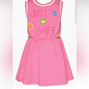 Toddler Pink Dress with Smile Graphics